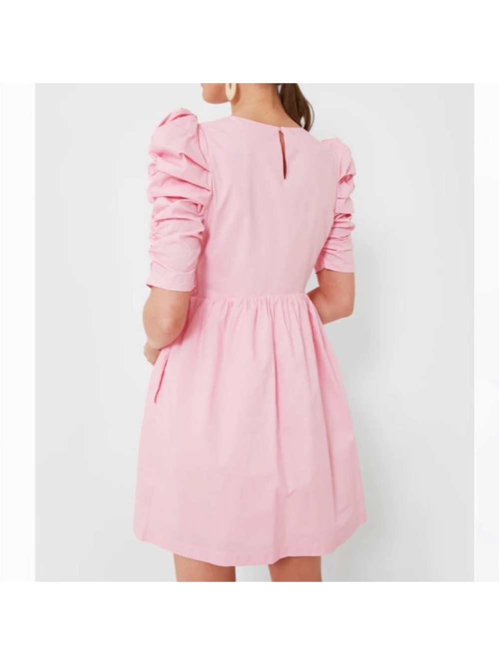 Hyacinth House Pink Ruched Sleeve Mini Dress Size M
